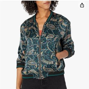 Johnny Was Twilight Shadow Reversible Silk Bomber Jacket Size XS